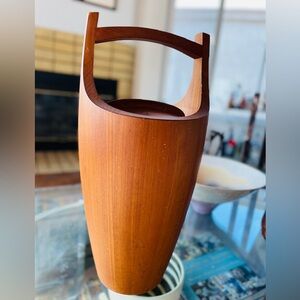 Rare Dansk Solid Teak Ice Bucket with Plastic Liner, by Jens Quistgaard